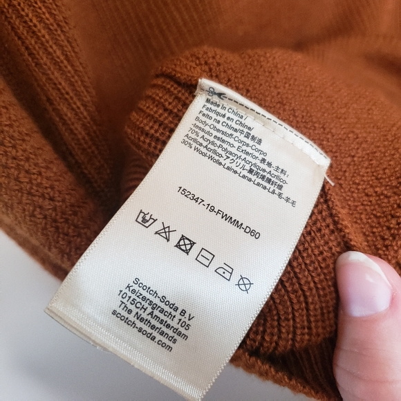 Scotch and Soda herren knit quarter zip pullover sweater L brown - Picture 4 of 5